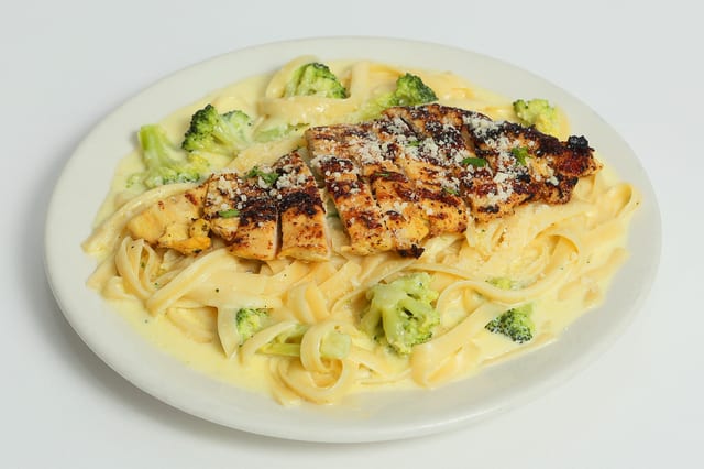 Fettuccine Alfredo with Chicken & Broccoli.