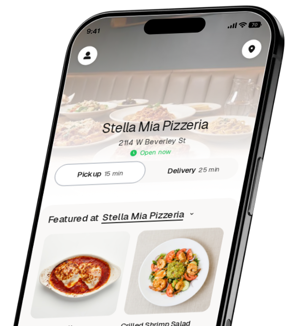 Stella Mia Pizzeria app preview